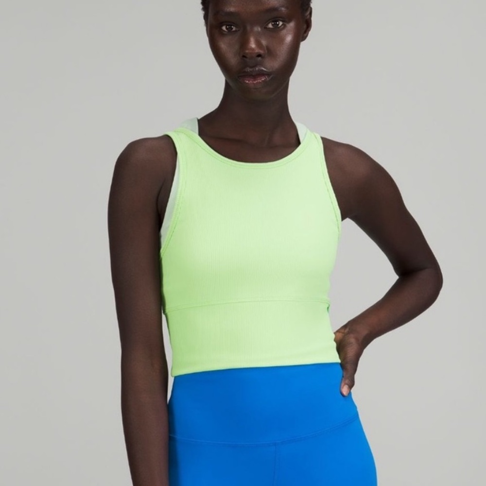 lululemon athletica Lime Green Ribbed Tank